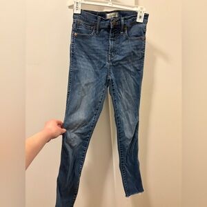 High Waisted Madewell Skinny Blue Jeans